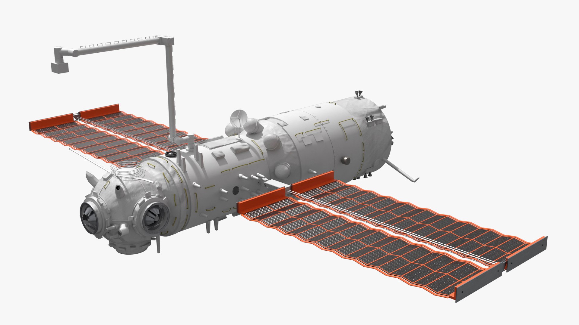 Tiangong Tianhe Main Module with Solar Panels Rigged for Maya 3D model preview