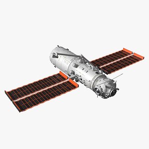 Tiangong Tianhe Main Module with Solar Panels Rigged for Maya 3D model