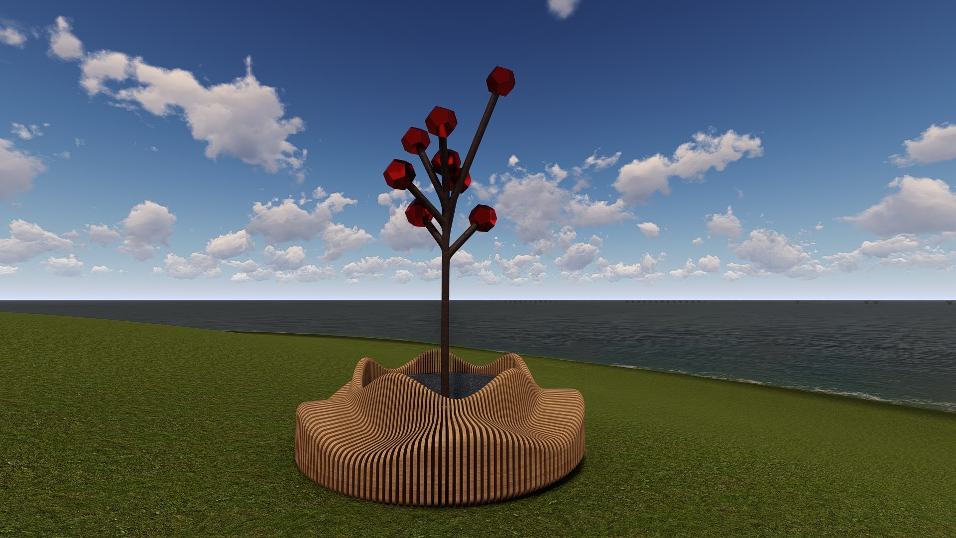 Circular Seat Landscape Object 3D - TurboSquid 2047087