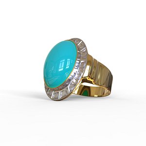 Gold ring with tuquoise stone