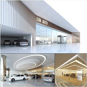 3D Car Gallery Dealership Interior model