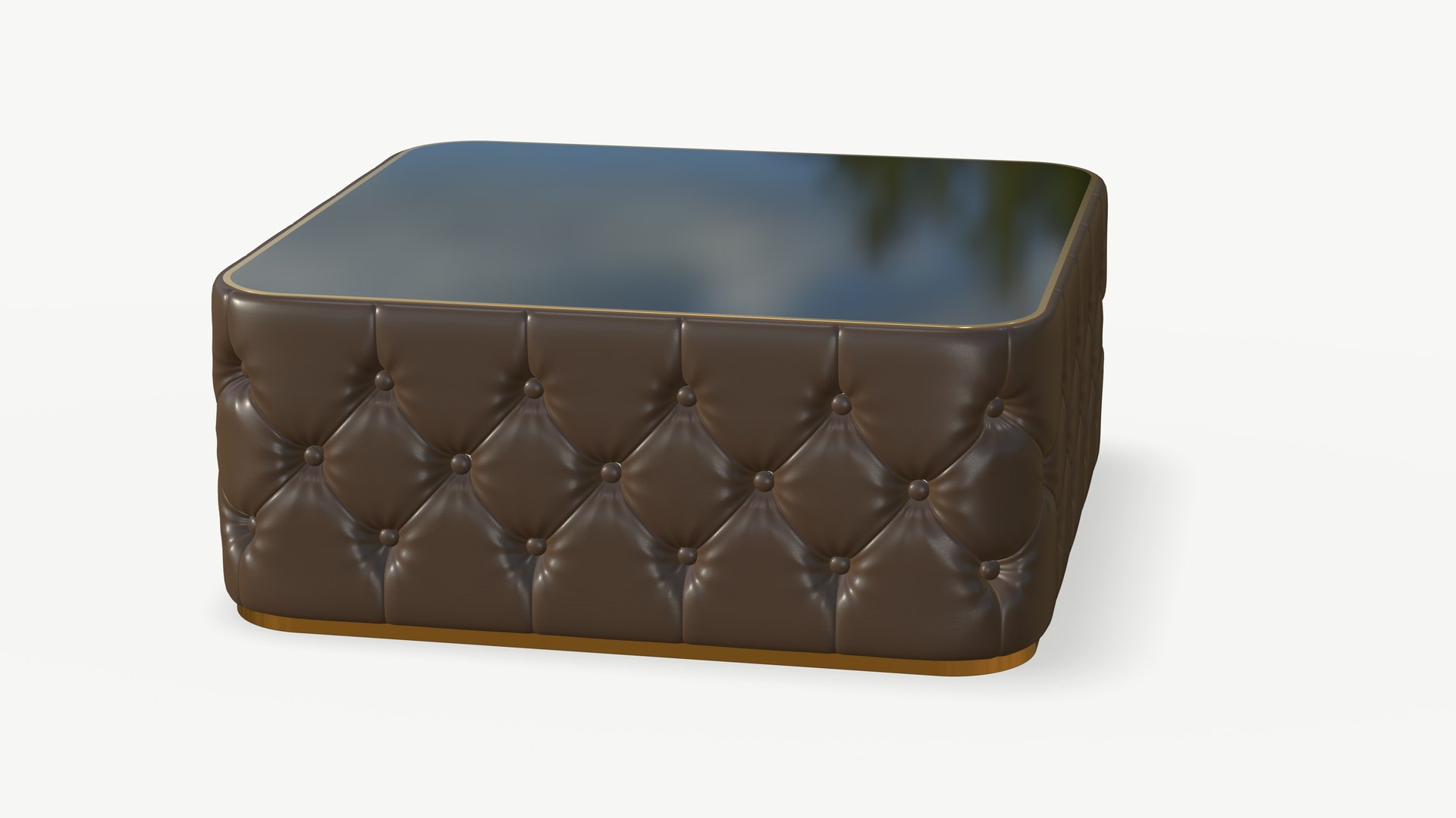3D Model Realistic Chesterfield Leather Coffee Table - TurboSquid 2067715