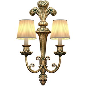 Romantic Bronze Sconce in the Classic Rococo Style Wall Light 3D model