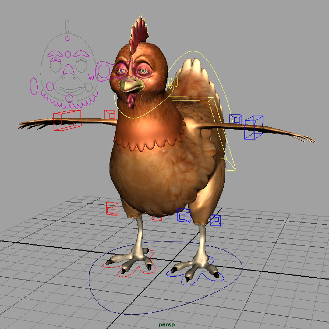 3d Model Chicken Cartoony Rigged Cartoon