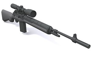 3d model m14 m21 rifle -
