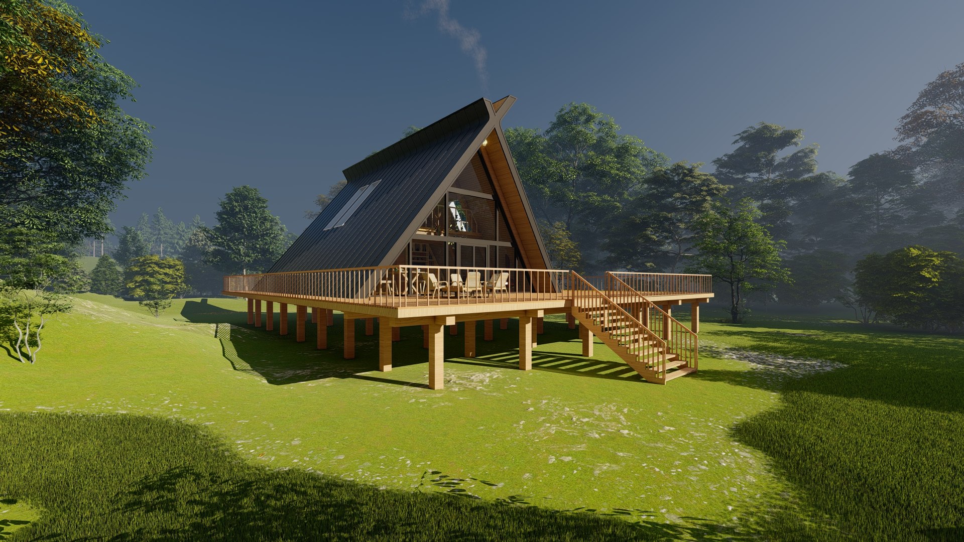A FRAME HOUSE 3D - TurboSquid 1819316