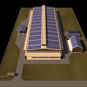 Industrial solar building layout 26-17 3D model