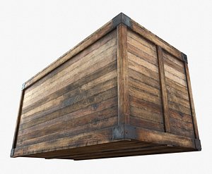 3d ready retro wooden crate