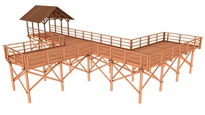 3D model Wooden Pier