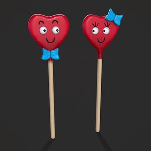3D Heart Sucker Couple