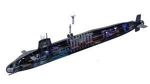 HMS Vanguard nuclear submarine 3D model