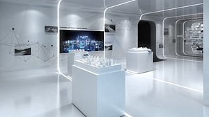 modern hall design 3D model