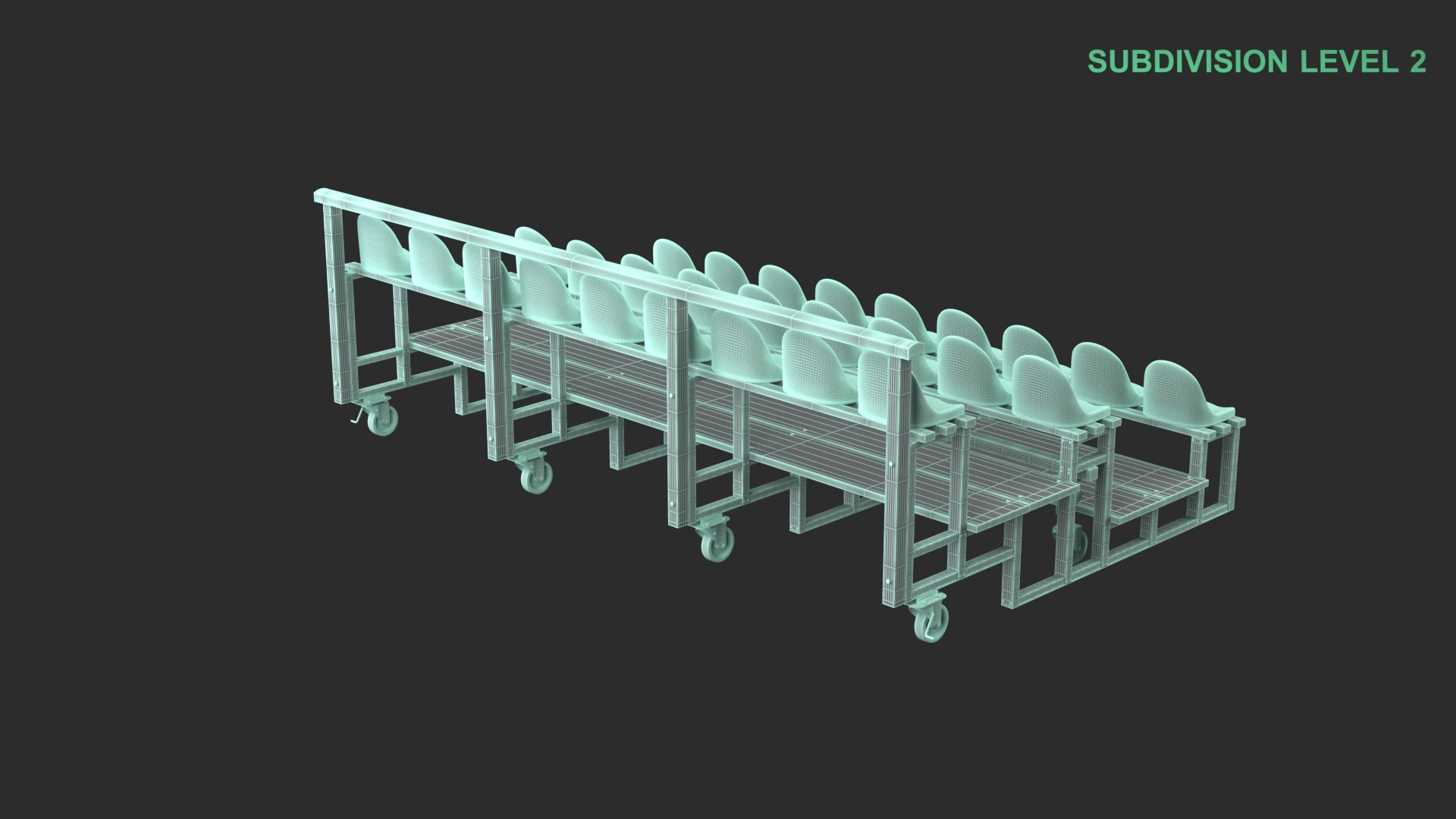 Bleachers 3D https://p.turbosquid.com/ts-thumb/tL/4X6NV9/ca/wireframe_0003/jpg/1733815124/1920x1080/fit_q87/316840401e74d40f87f81db877f71de6078a7e74/wireframe_0003.jpg