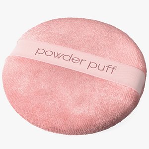 3D Compact Makeup Powder Puff Fur model