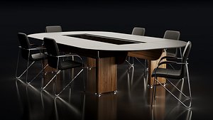 Conference table and chair 3D