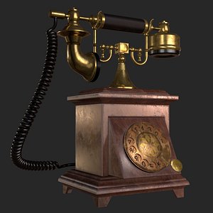 old antique phone 3D model