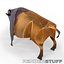 Buffalo bison copper statuette souvenir
