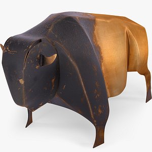 Buffalo bison copper statuette souvenir
