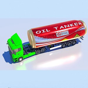 Premium Oil Tanker Truck Fuel Tanker 3D Model - High-Quality and Detailed 3D model