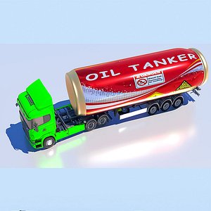 Premium Oil Tanker Truck Fuel Tanker 3D Model - High-Quality and Detailed