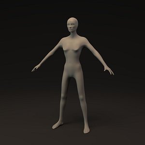 3D Skinny Woman Lores Basemesh
