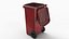 Contenedor De Basura Con Ruedas Rojo Sucio