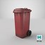 Contenedor De Basura Con Ruedas Rojo Sucio