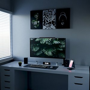 3D Modern Computer Desk 2 by Nikdox model