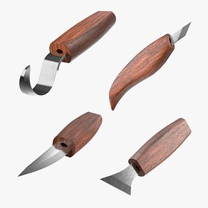Wood Carving Knives Collection 4 3D model