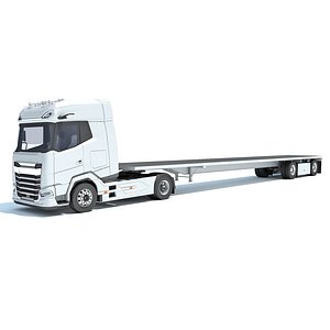 Truck with Flatbed Trailer