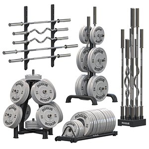 3D Barbell Weight Plate Rack V-Ray2015 model