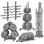 3D Barbell Weight Plate Rack V-Ray2015 model