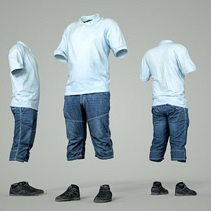 3D male clothing outfit model