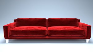 3D model velvet sofa architecture interior
