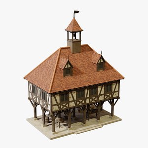 Medieval Market Hall - Game Ready PBR