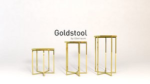 gold stools 3D model