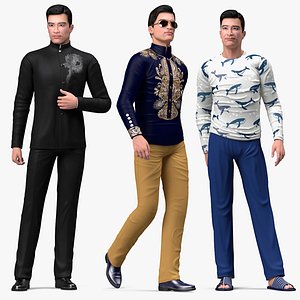 Rigged Asian Men Collection for Cinema 4D 3D