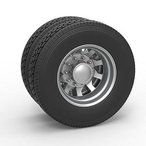 Diecast Rear custom wheel of semi truck Version 18 Scale 1 to 25 model