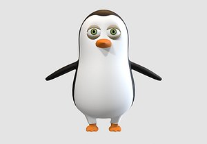 3D simple cartoon penguin