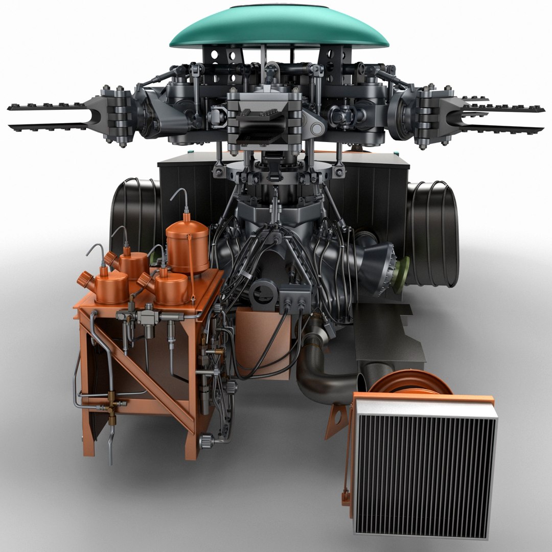 helicopter engine 3 3d model