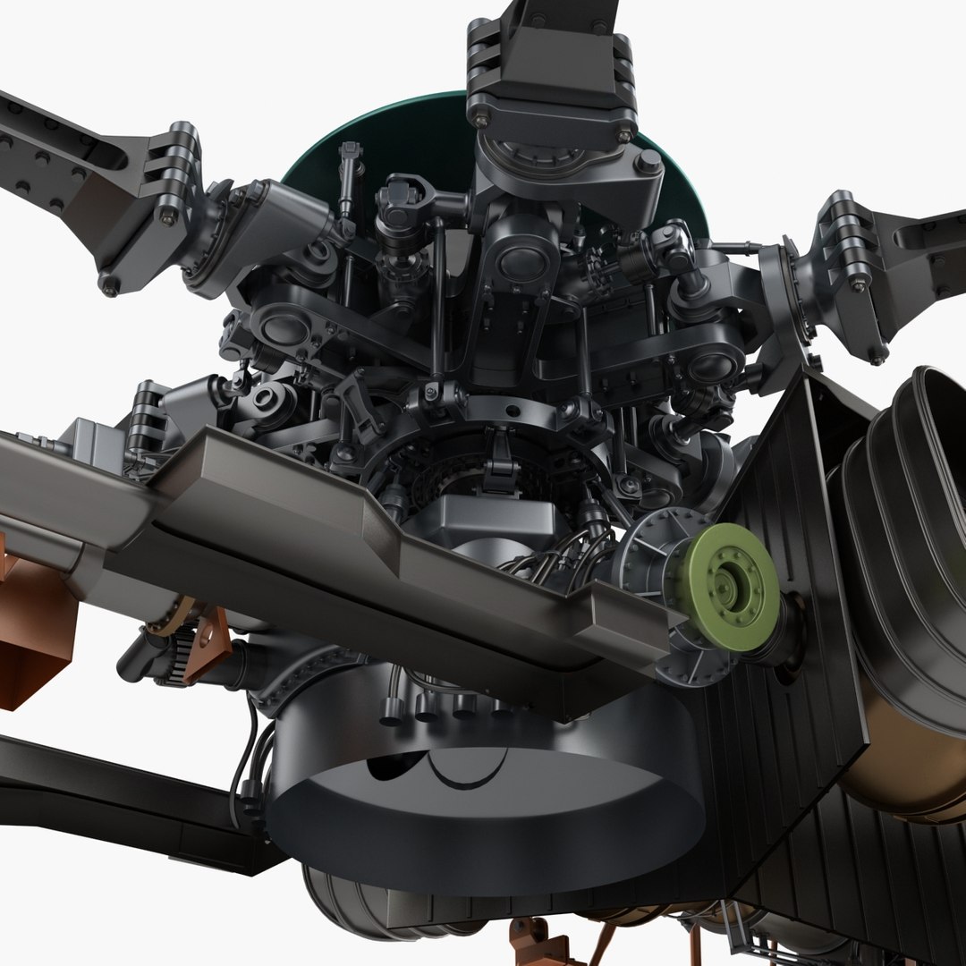 helicopter engine 3 3d model