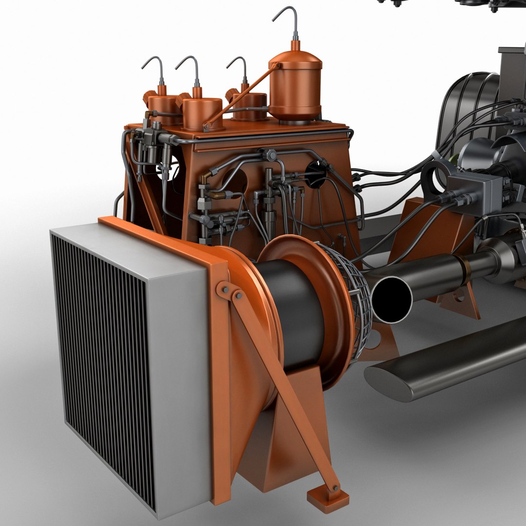 Helicopter Engine 3 3d Model