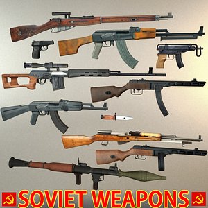 soviet weapons pack 3d model