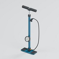 Bicycle Floor Pump with Pressure Gauge Hose and Twin Valve Head