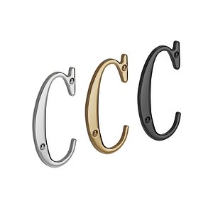 House Letter Solid Bright Brass Wall Mount C Letter 3D