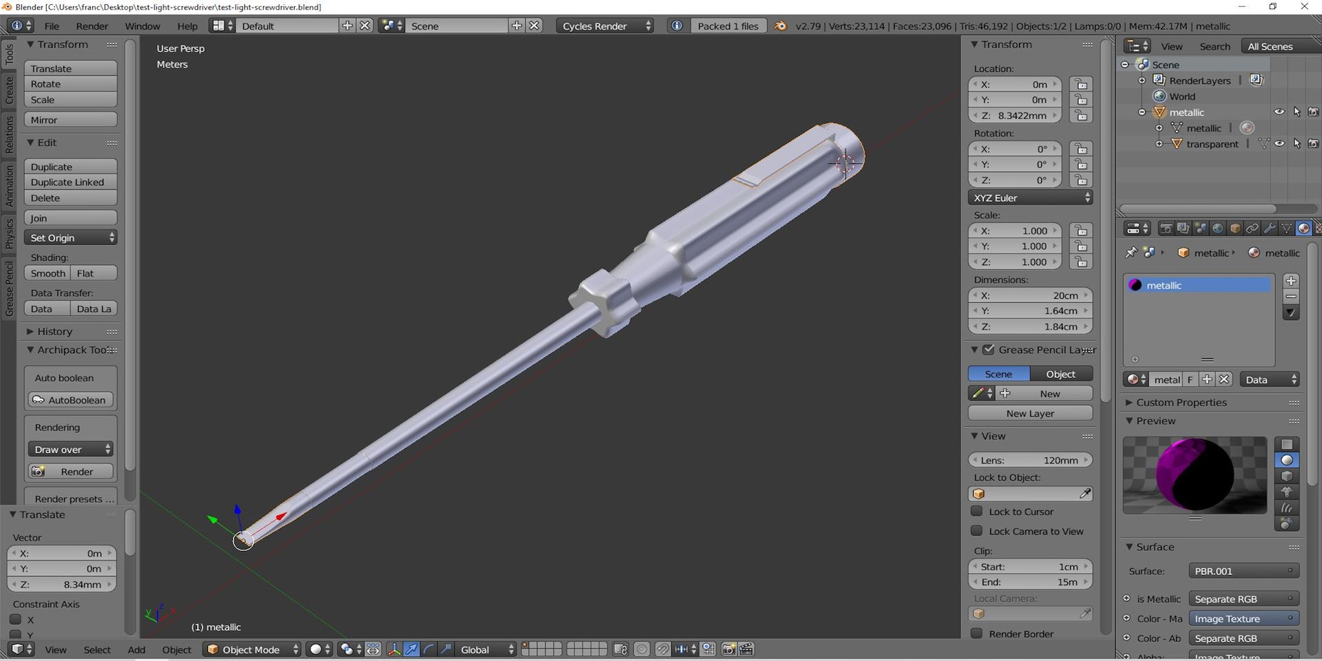 3D Test light screwdriver model TurboSquid 1755736