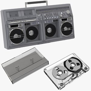 3D Retro Boombox &amp; Cassette Bundle