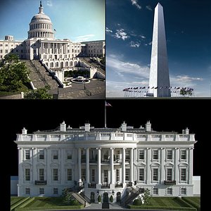 washington white house 3d max