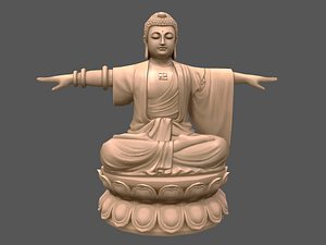 3D model Clay Buddha Head VR / AR / low-poly