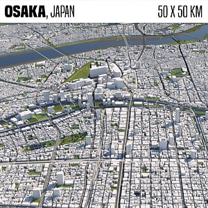 Osaka Japan 50x50km